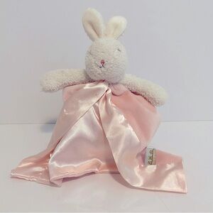 Bunnies By the Bay Bunny Lovey Pink Satin Security Blanket Lovie Soft Baby Girl